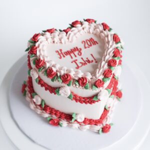 heart cake pink red