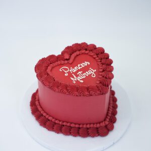 vintage heart cake red